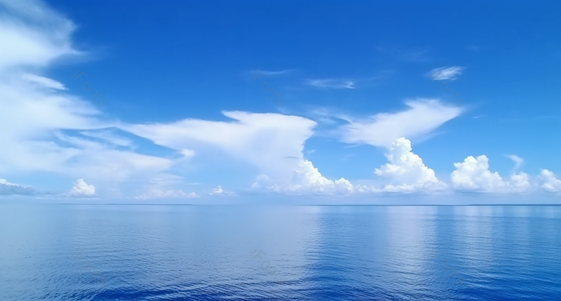 天气晴朗广阔平静的海蓝色的天空和白云美丽的无人场景自然环境图像摄影,高清,摄影图,摄影图片,图片大全,摄影图免费下载